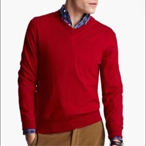 Jack Spade Medium Red Palmer Wool V-Neck Sweater size XL like new